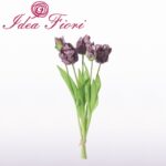 Tulipano Artificiale Viola Bruco 5 pezzi