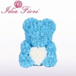 Teddy Rose in Foam Azzurro con Cuore Bianco