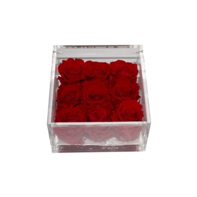 Flowercube Mattonella di 9 Rose Rosse 10X10X6
