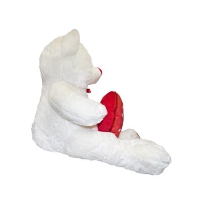 Peluche Orsetto Bianco con Cuore Apribile