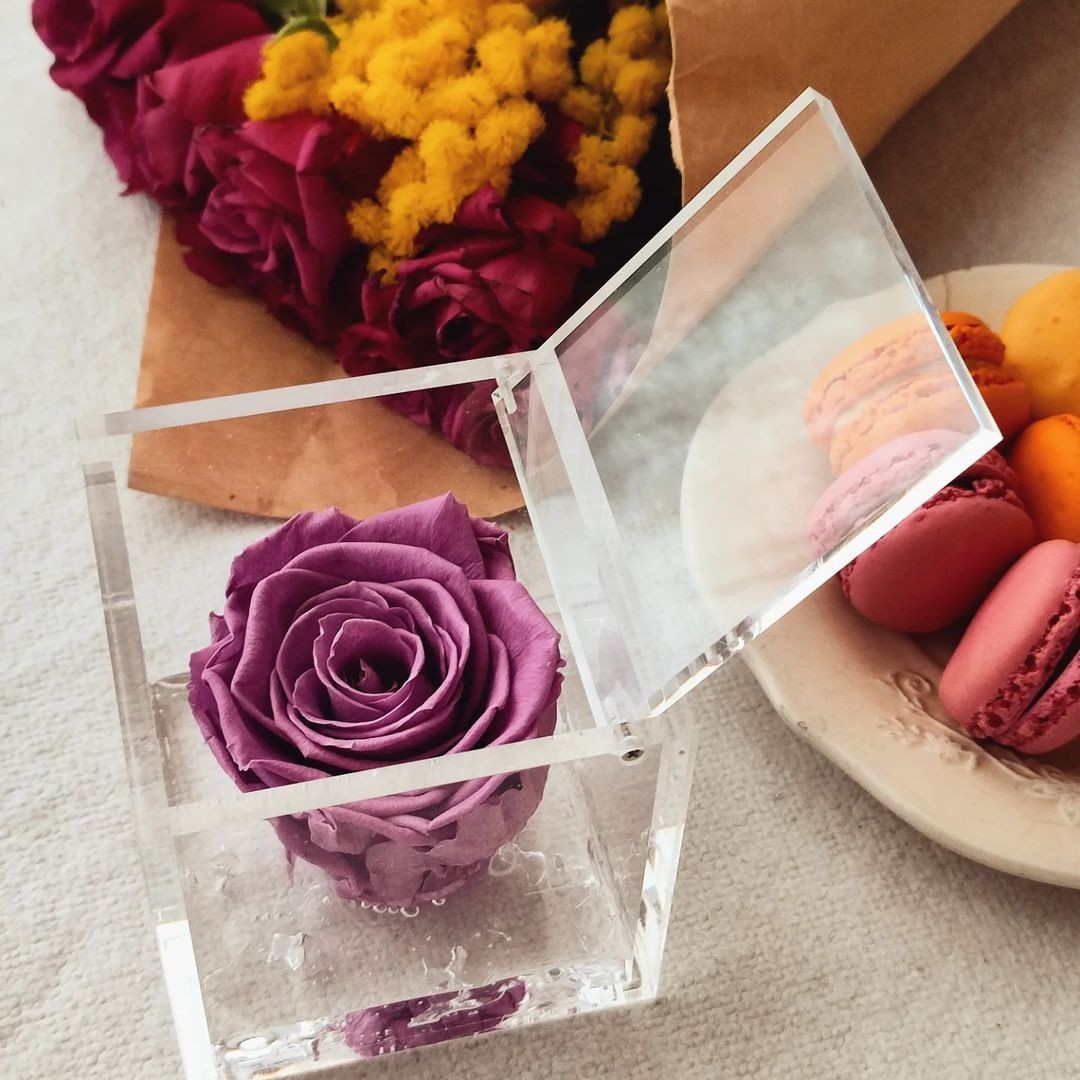 Flowercube Rosa Stabilizzata Lilla Special Edition