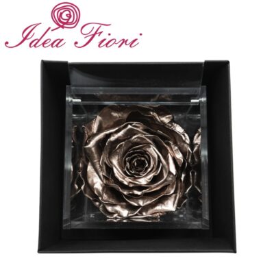 Flowercube Rosa Stabilizzata Oro Rosa