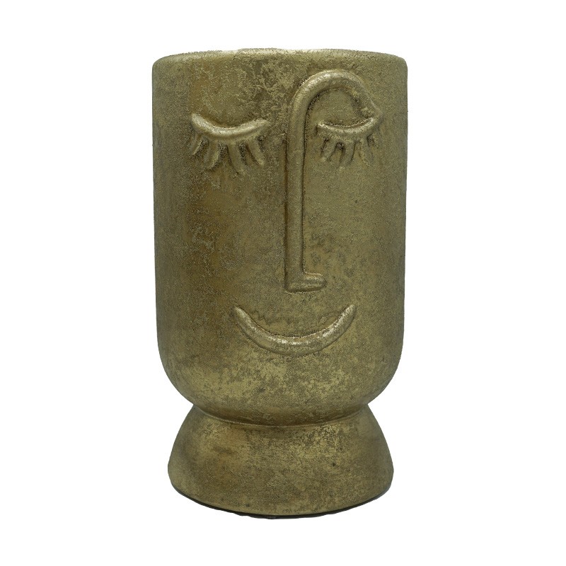 Vaso in Ceramica Oro Satinato Moai Balcosta