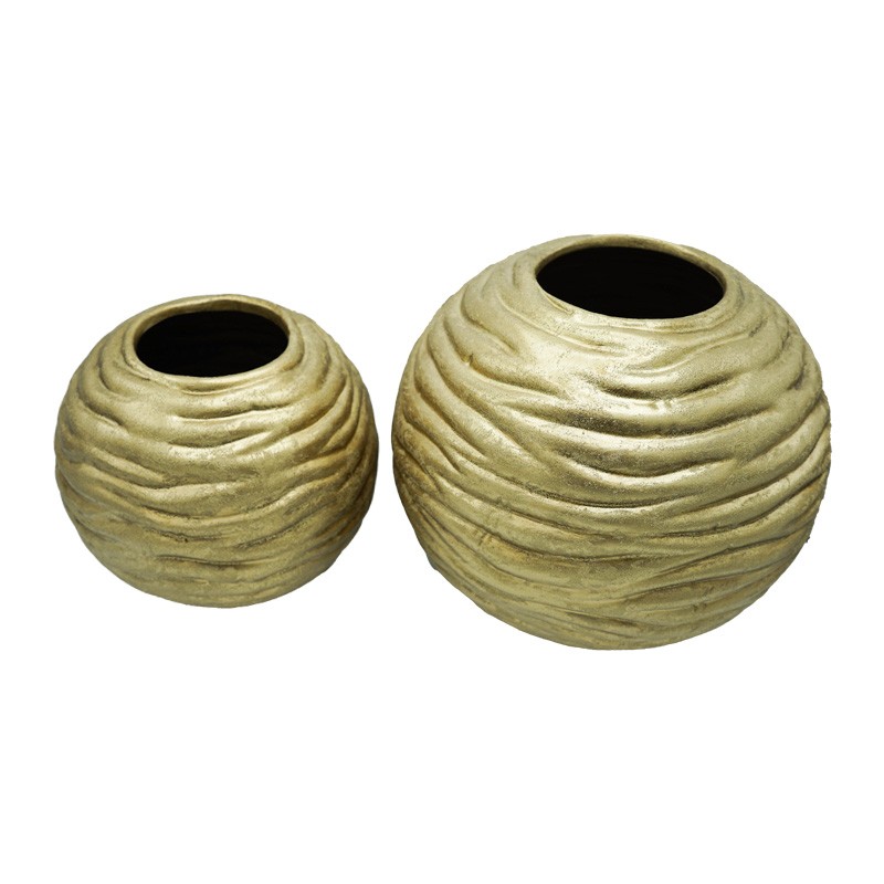 Vaso in Ceramica Sfera Oro Satinato Balcosta