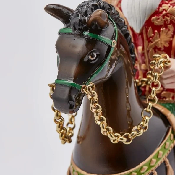 Portacandela soldato con cavallo h33 decorazione natalizia enzo de gasperi edg ideafiori 2
