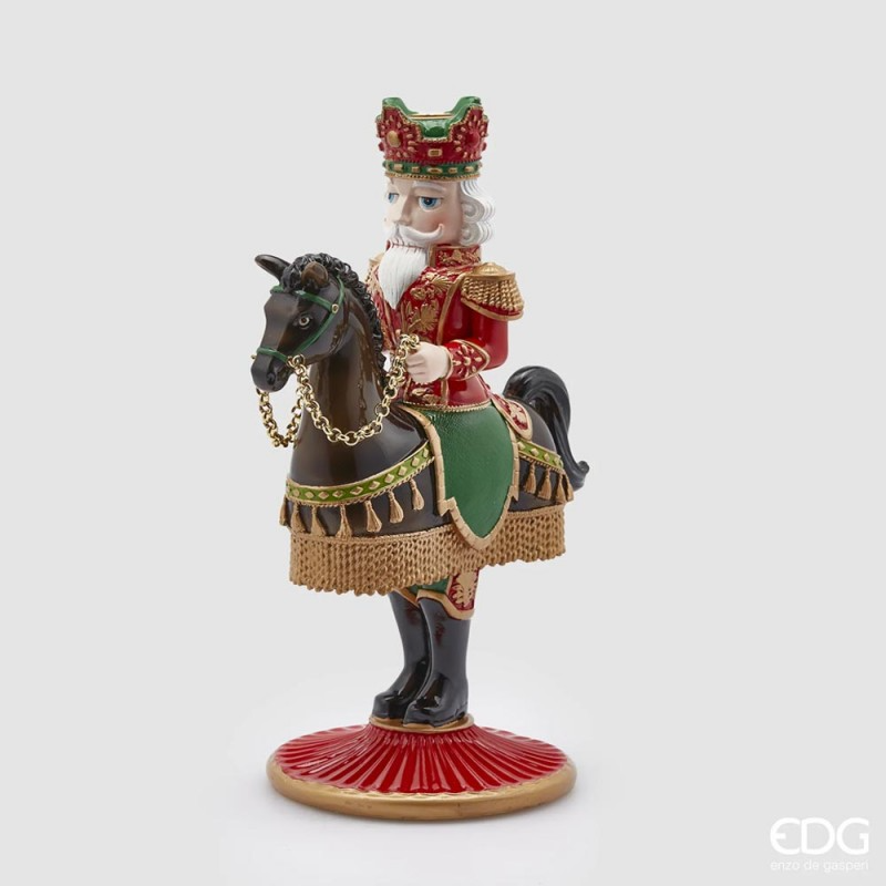 Portacandela soldato con cavallo h33 decorazione natalizia enzo de gasperi edg ideafiori