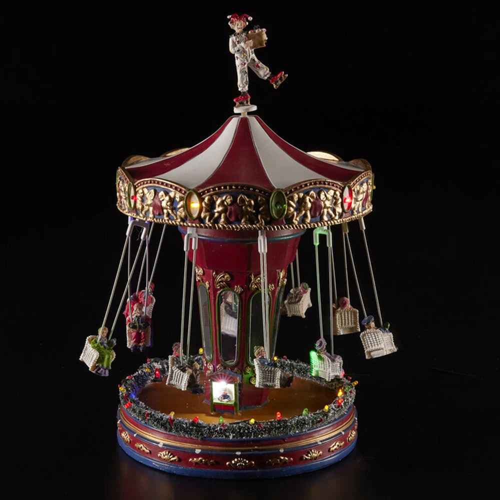 Valenti - Giostra Grande In Legno Con Base In Argento Laminato Di