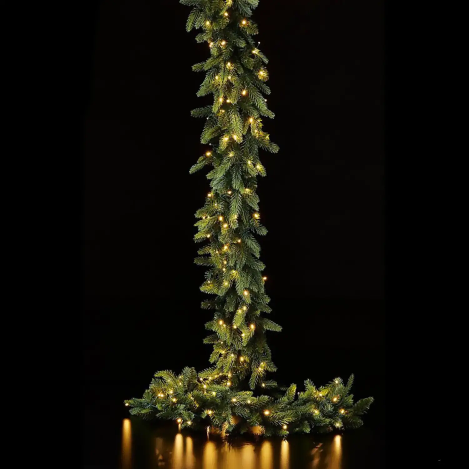 festone pino natalizio per camino 270 cm con 170 led edg enzo de gasperi ideafiori