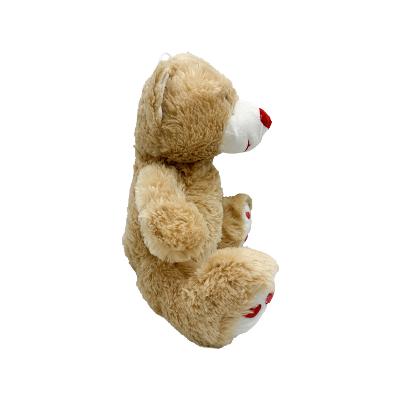 peluche orso beige con naso rosso e cuori peluche per san valentino ideafiori 2
