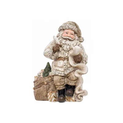 Decorazione Natalizia Babbo Natale in ceramica di alta qualità alto 18 cm meli arte ideafiori 2